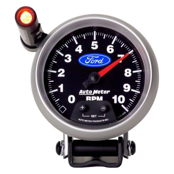 Auto Meter Ford Series 3-3/4-Inch Pedestal Tachometer with Shift Light; 0-10000 RPM (Universal; Some Adaptation May Be Required)