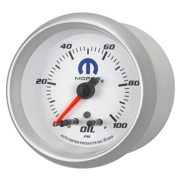 Auto Meter MOPAR Series 2-5/8-Inch Oil Pressure Gauge; 0-100 PSI; Mechanical (Universal; Some Adaptation May Be Required)