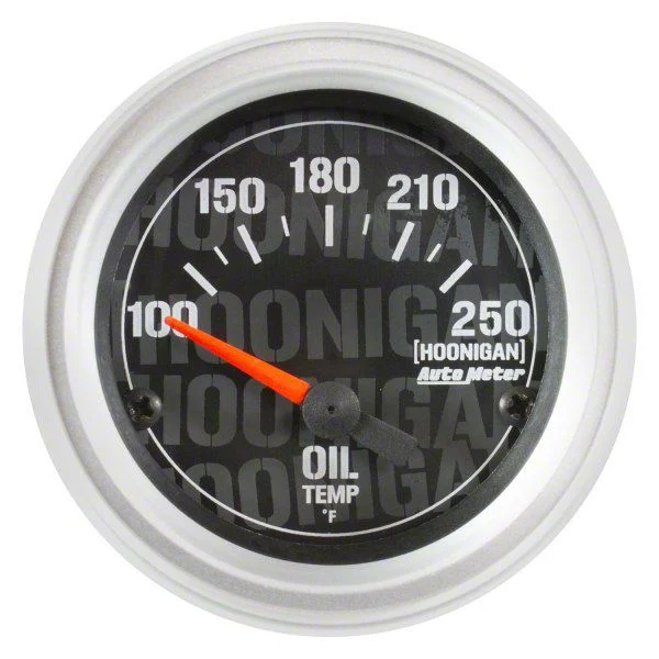 Auto Meter Hoonigan Series 2-1/16-Inch Oil Temperature Gauge; 100-250 Fahrenheit (Universal; Some Adaptation May Be Required)