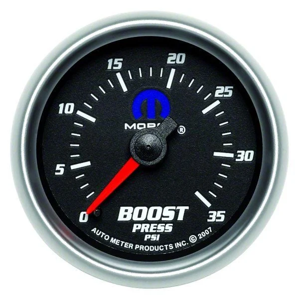 Auto Meter MOPAR Series 2-1/16-Inch Boost Gauge; 0-35 PSI; Mechanical (Universal; Some Adaptation May Be Required)