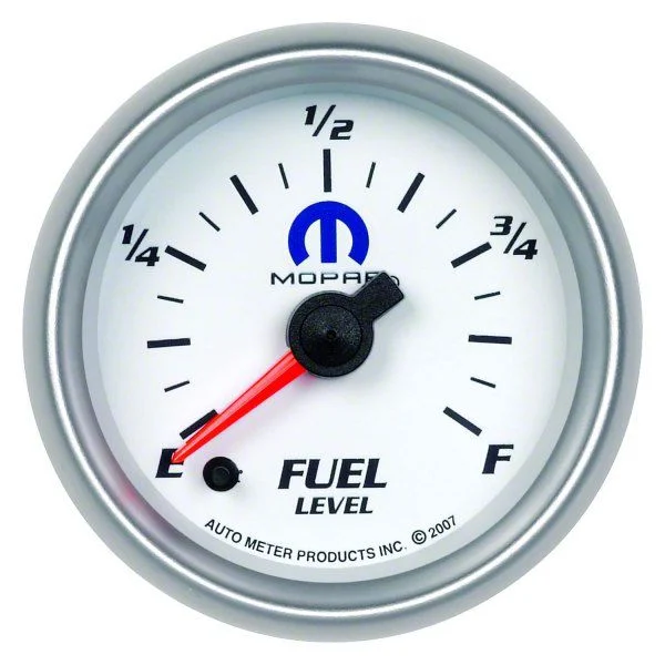 Auto Meter MOPAR Series 2-1/16-Inch Programmable Fuel Level Gauge; 0 ohm Empty to 280 ohm Full (Universal; Some Adaptation May Be Required)