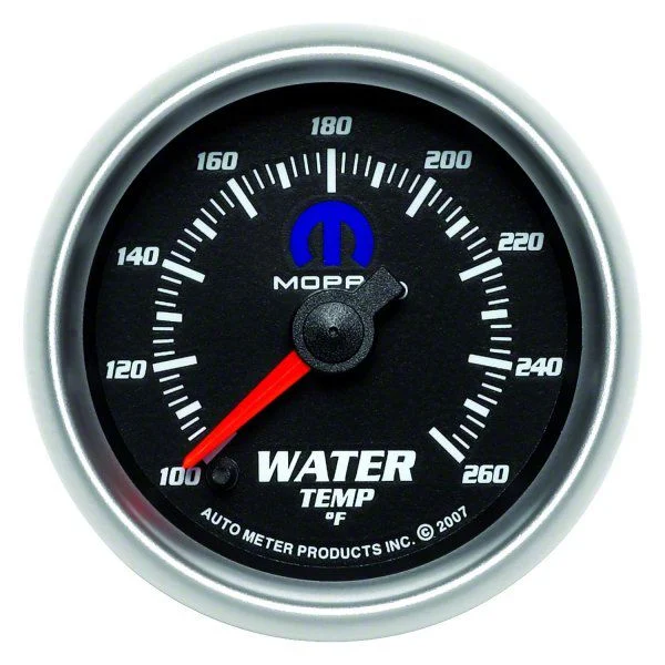 Auto Meter MOPAR Series 2-1/16-Inch Water Temperature Gauge; 100-260 Fahrenheit; Digital Stepper Motor (Universal; Some Adaptation May Be Required)