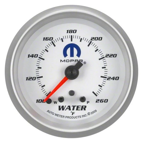 Auto Meter MOPAR Series 2-5/8-Inch Water Temperature Gauge; 100-260 Fahrenheit; Digital Stepper Motor (Universal; Some Adaptation May Be Required)