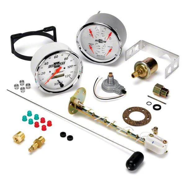 Auto Meter Chevy Vintage Series 5-Inch Quad and Speedometer Gauge Kit (Universal; Some Adaptation May Be Required)