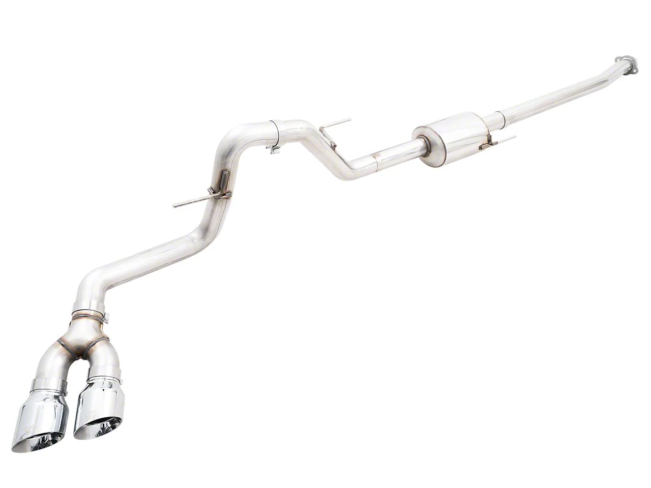 AWE 0FG Single Exhaust System with Chrome Silver Tips; Side Exit (21-26 2.7L EcoBoost F-150)