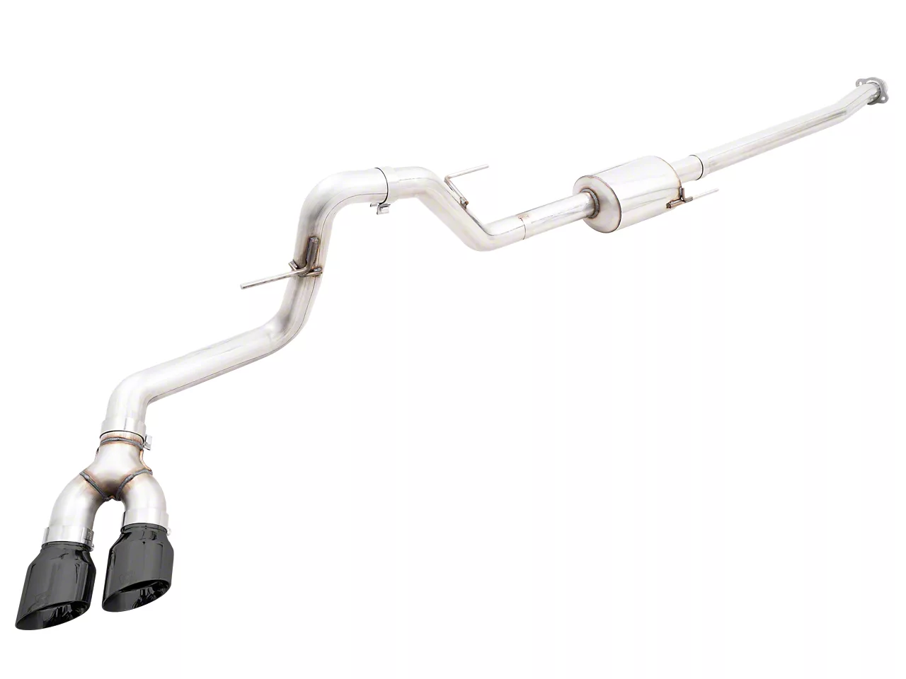 AWE 0FG Single Exhaust System with Diamond Black Tips; Side Exit (21-26 2.7L EcoBoost F-150)
