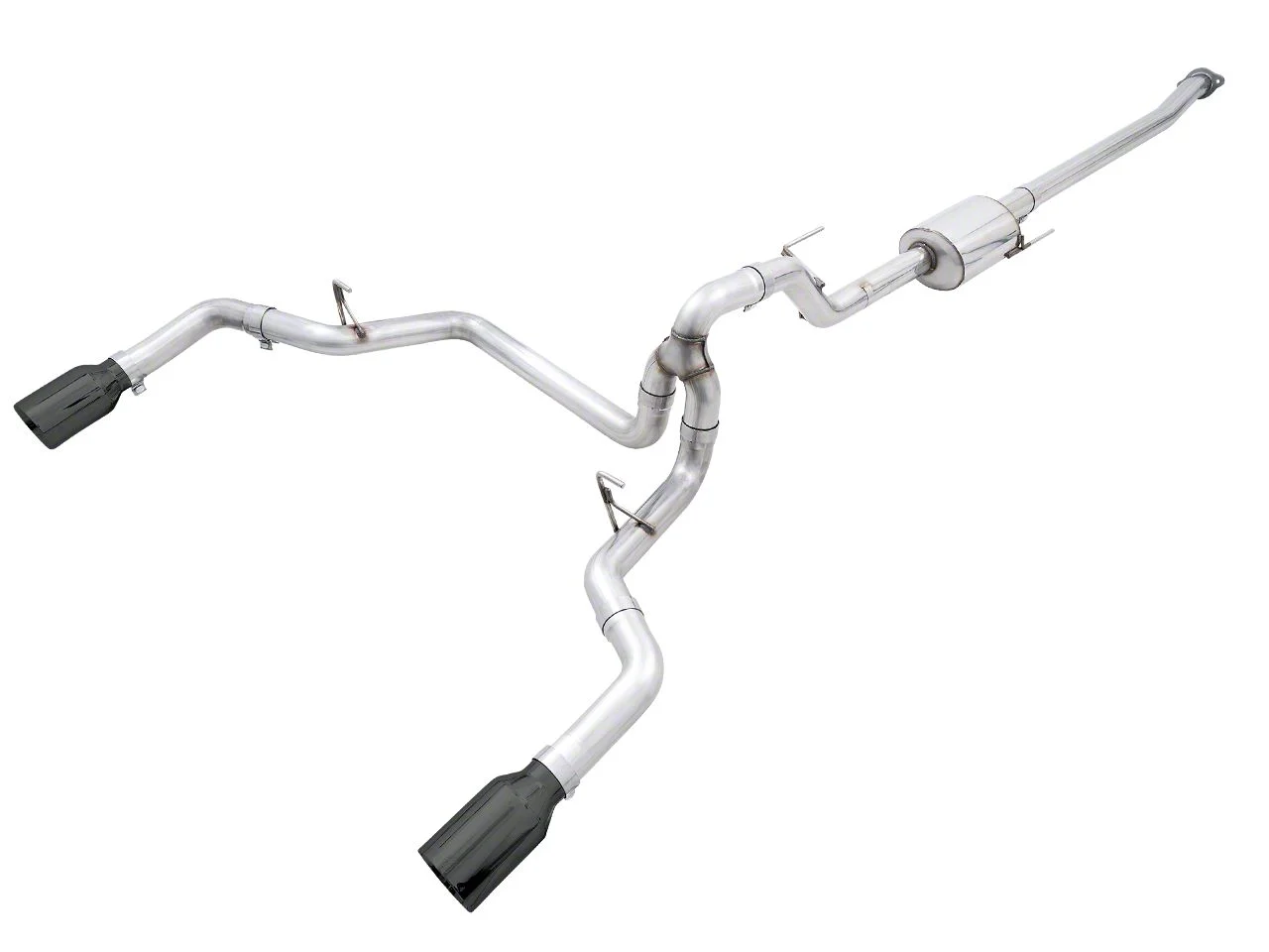 AWE 0FG Dual Exhaust System with Diamond Black Tips; Rear Exit (21-26 5.0L F-150, Excluding Tremor)
