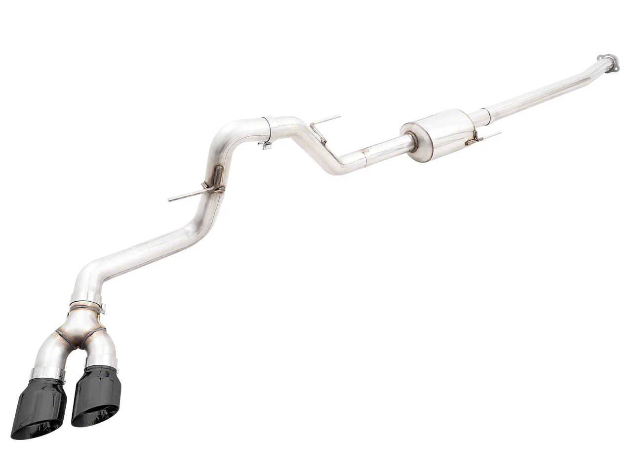 AWE 0FG Single Exhaust System with Diamond Black Tips; Side Exit (21-26 5.0L F-150, Excluding Tremor)
