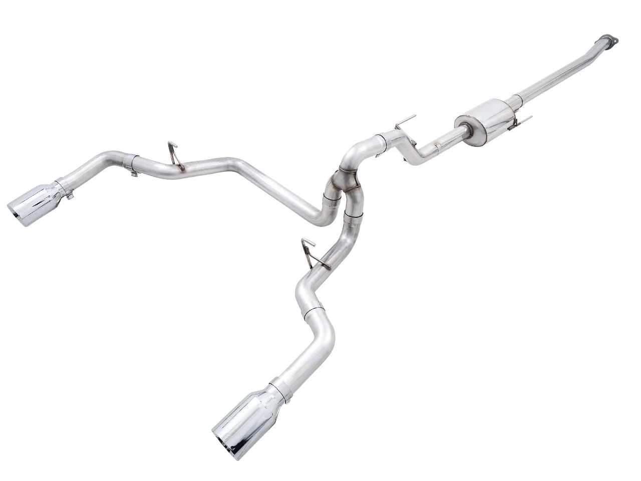 AWE 0FG Dual Exhaust System with Chrome Silver Tips; Rear Exit (21-26 3.5L EcoBoost F-150, Excluding Raptor & Tremor)