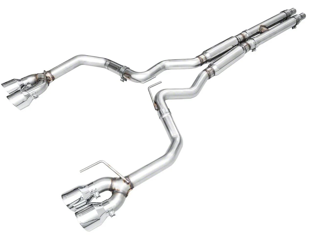 AWE Track Edition Cat-Back Exhaust with Chrome Silver Tips (24-26 Mustang GT Fastback w/ Active Exhaust)
