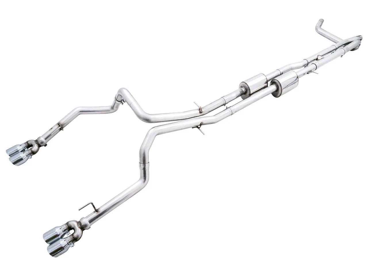 AWE 0FG Dual Exhaust System with Chrome Silver Tips; Rear Exit (22-26 Silverado 1500 ZR2)