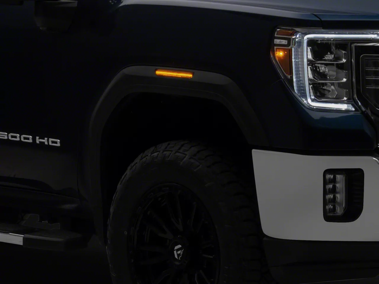 Raxiom Axial Series LED Fender Flare Marker Lights; Smoked Lens (21-26 Sierra 3500 HD)