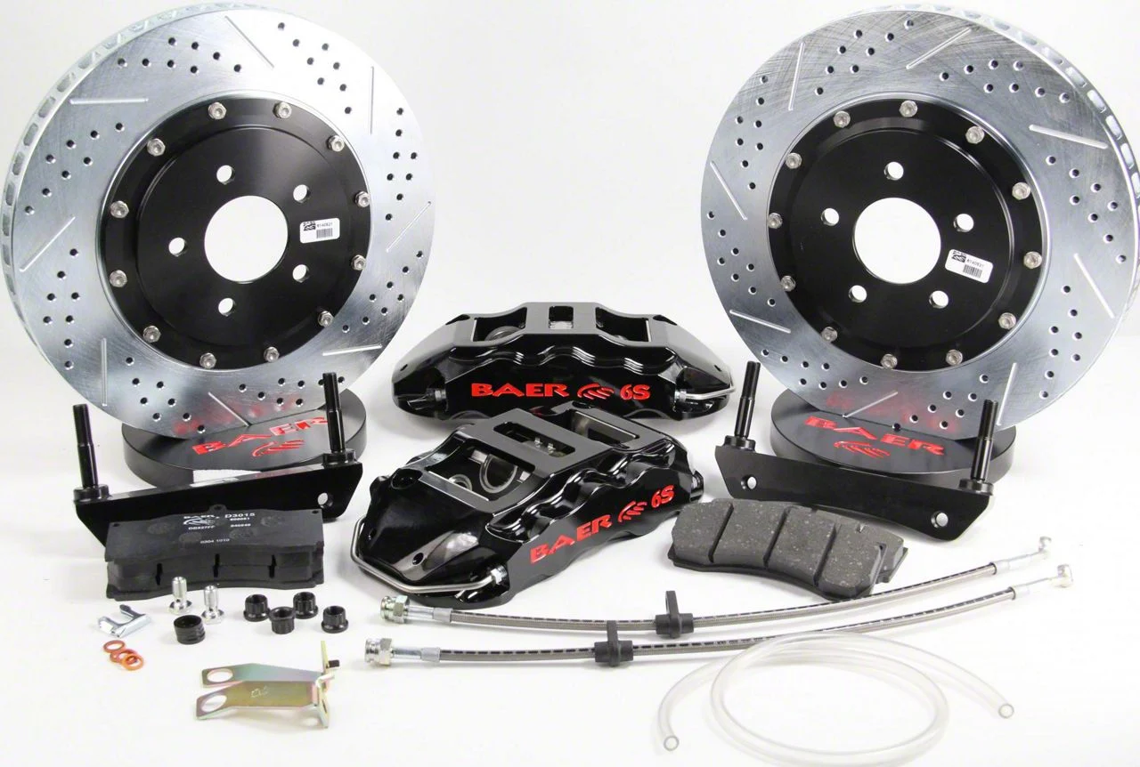 Baer Extreme+ Front Big Brake Kit with 15-Inch Rotors; Black Calipers (06-14 Charger SRT8)