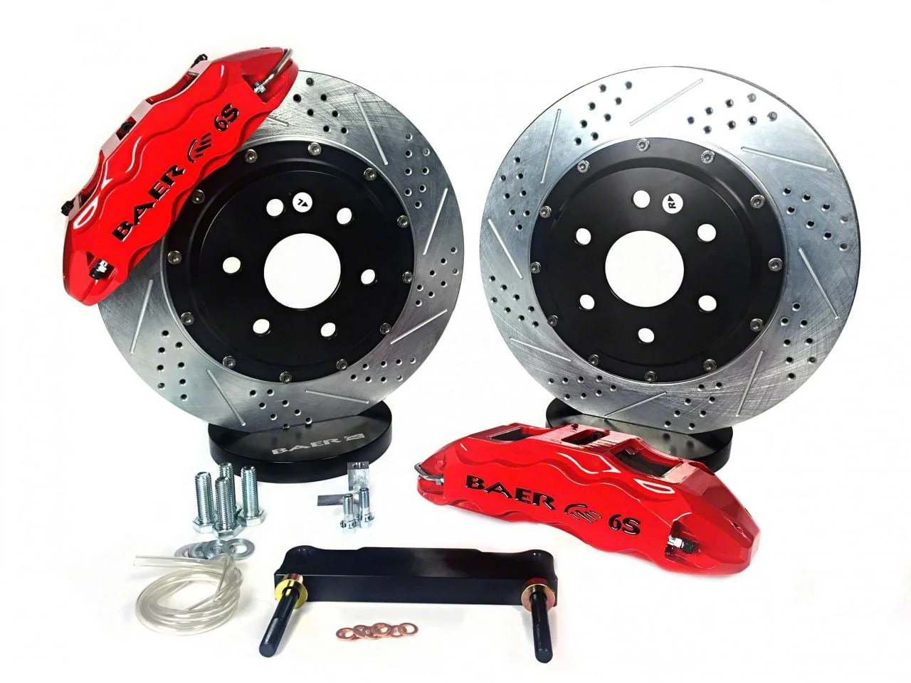 Baer Extreme+ Front Big Brake Kit with 15-Inch Rotors; Red Calipers (12-23 Charger, Excluding SRT8)