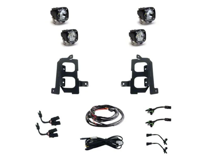 Baja Designs S1 Dual LED Fog Light Pocket Kit; Clear (20-23 Sierra 3500 HD)