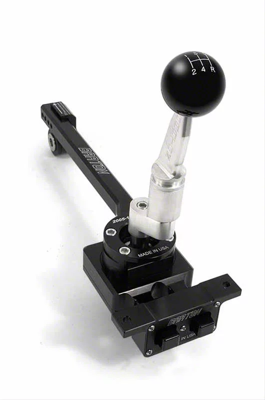 Barton Short Throw Shifter with Brushed Flat Stick and White Shift Knob; TR-3650 (05-10 Mustang GT)