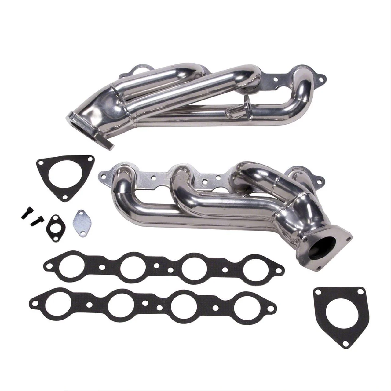 BBK 1-3/4-Inch Tuned Length Shorty Headers; Polished Silver Ceramic (08-09 6.0L Yukon)