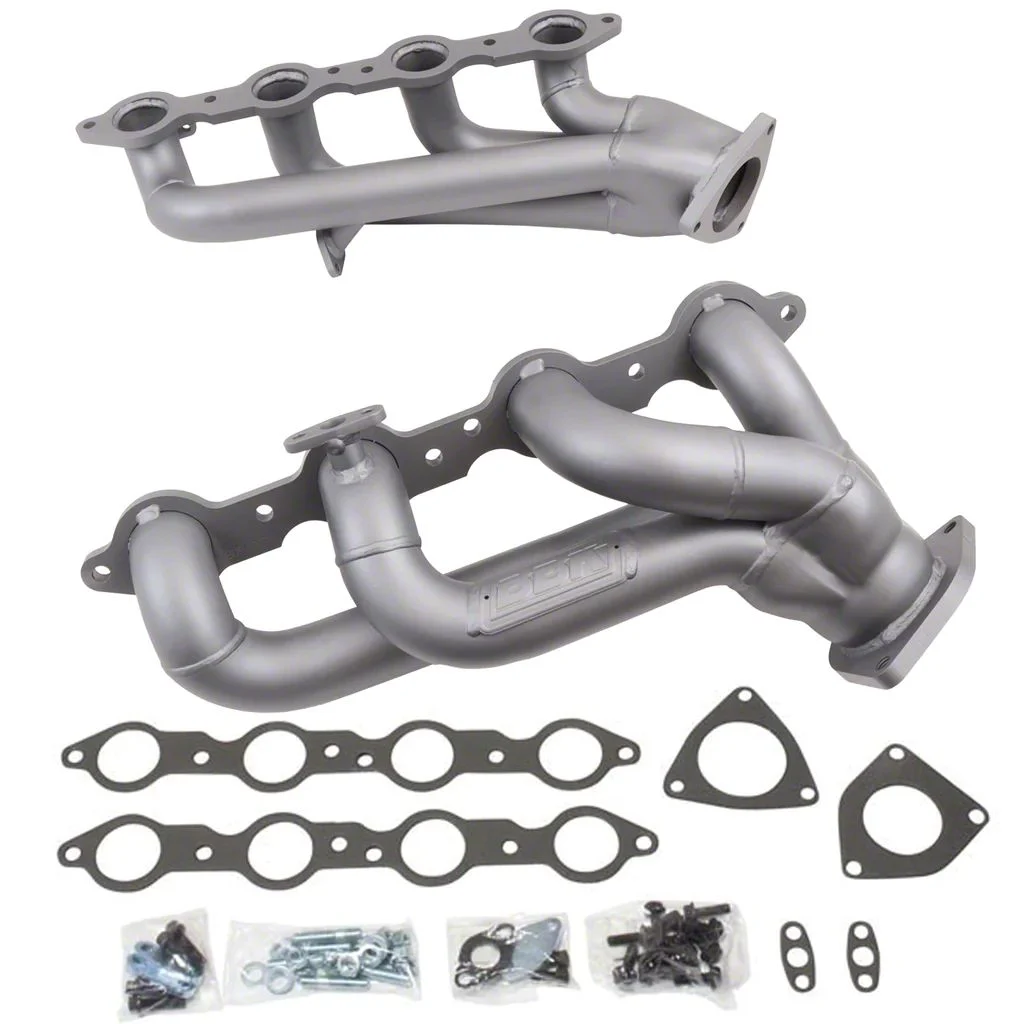 BBK 1-3/4-Inch Tuned Length Shorty Headers; Titanium Ceramic (07-13 4.8L, 5.3L Yukon)