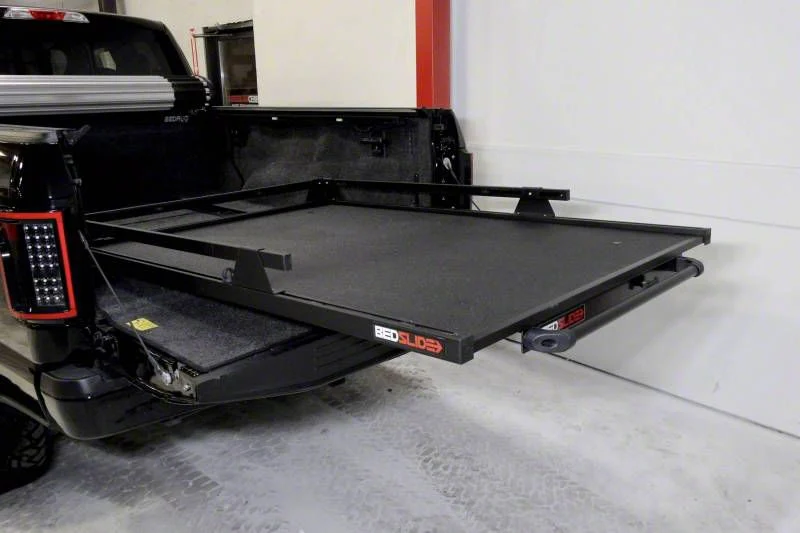 Bedslide 2000 Heavy Duty Bed Cargo Slide; Black (07-26 Sierra 3500 HD w/ 8-Foot Long Box)