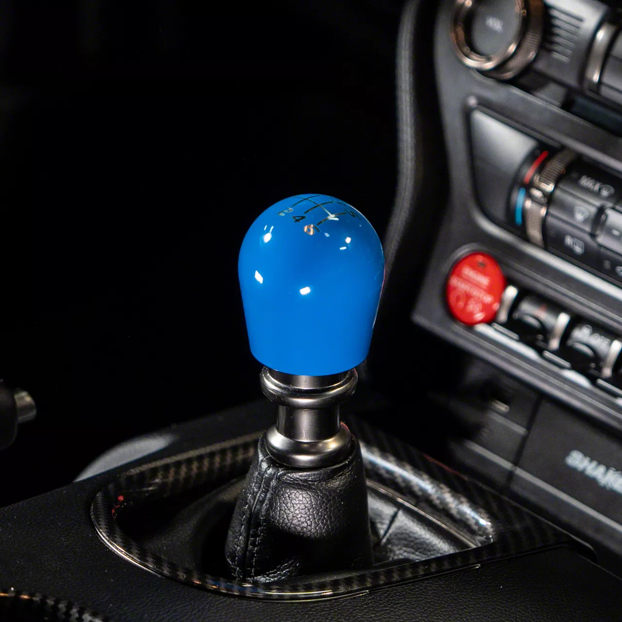 Billetworkz Short Teardrop Weighted 6-Speed Shift Knob; Hyper Blue (15-26 Mustang, Excluding GT350 & GT500)