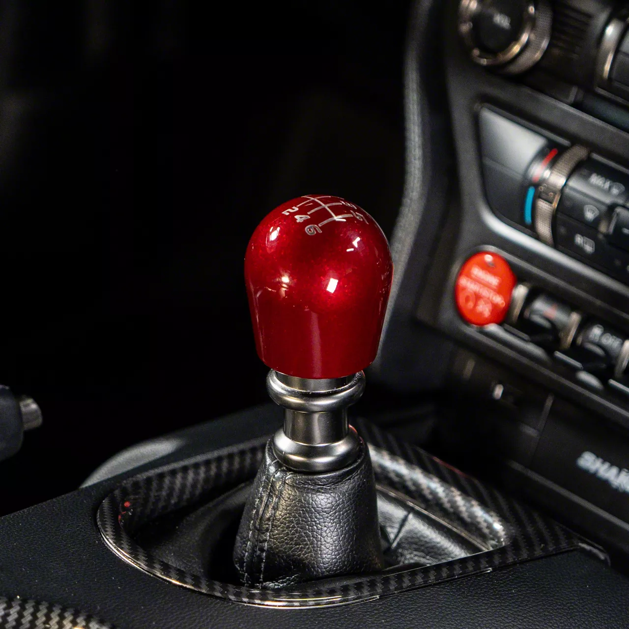 Billetworkz Short Teardrop Weighted 6-Speed Shift Knob; Candy Red (15-26 Mustang, Excluding GT350 & GT500)