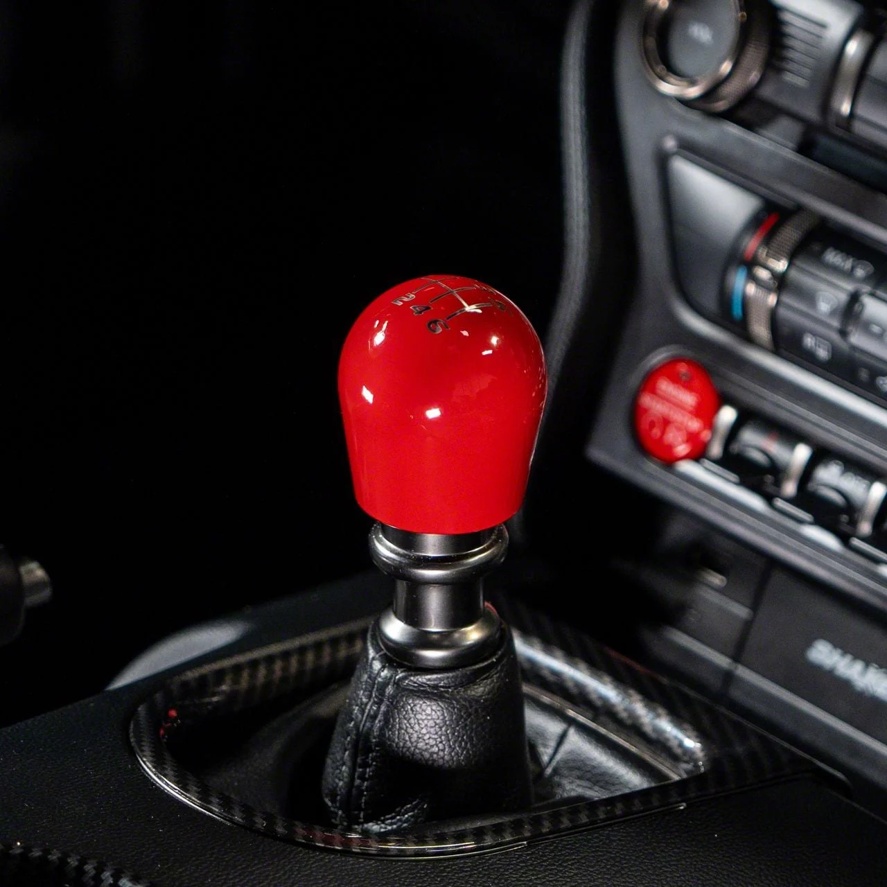 Billetworkz Short Teardrop Weighted 6-Speed Shift Knob; Gloss Red (15-26 Mustang, Excluding GT350 & GT500)