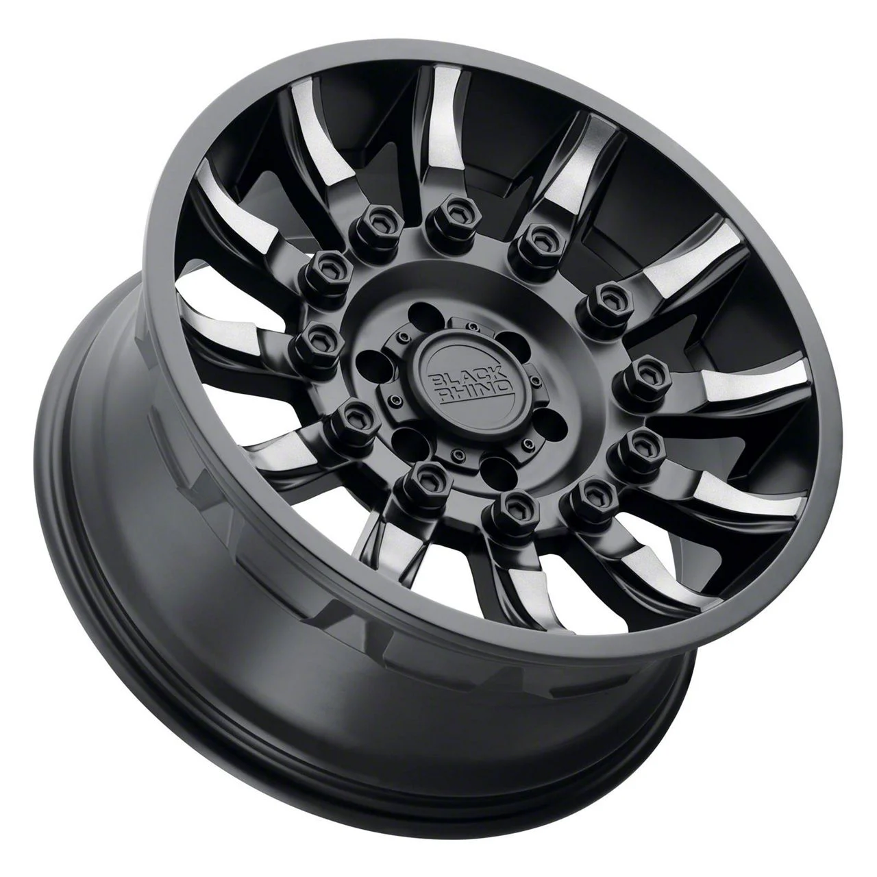 Black Rhino Mission Matte Black with Machined Tinted Spokes 8-Lug Wheel; 18x9; -18mm Offset (07-10 Sierra 2500 HD)