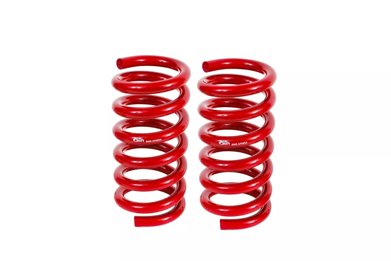 BMR Rear Lowering Springs; Handling Version; Red (15-26 Mustang w/o MagneRide)