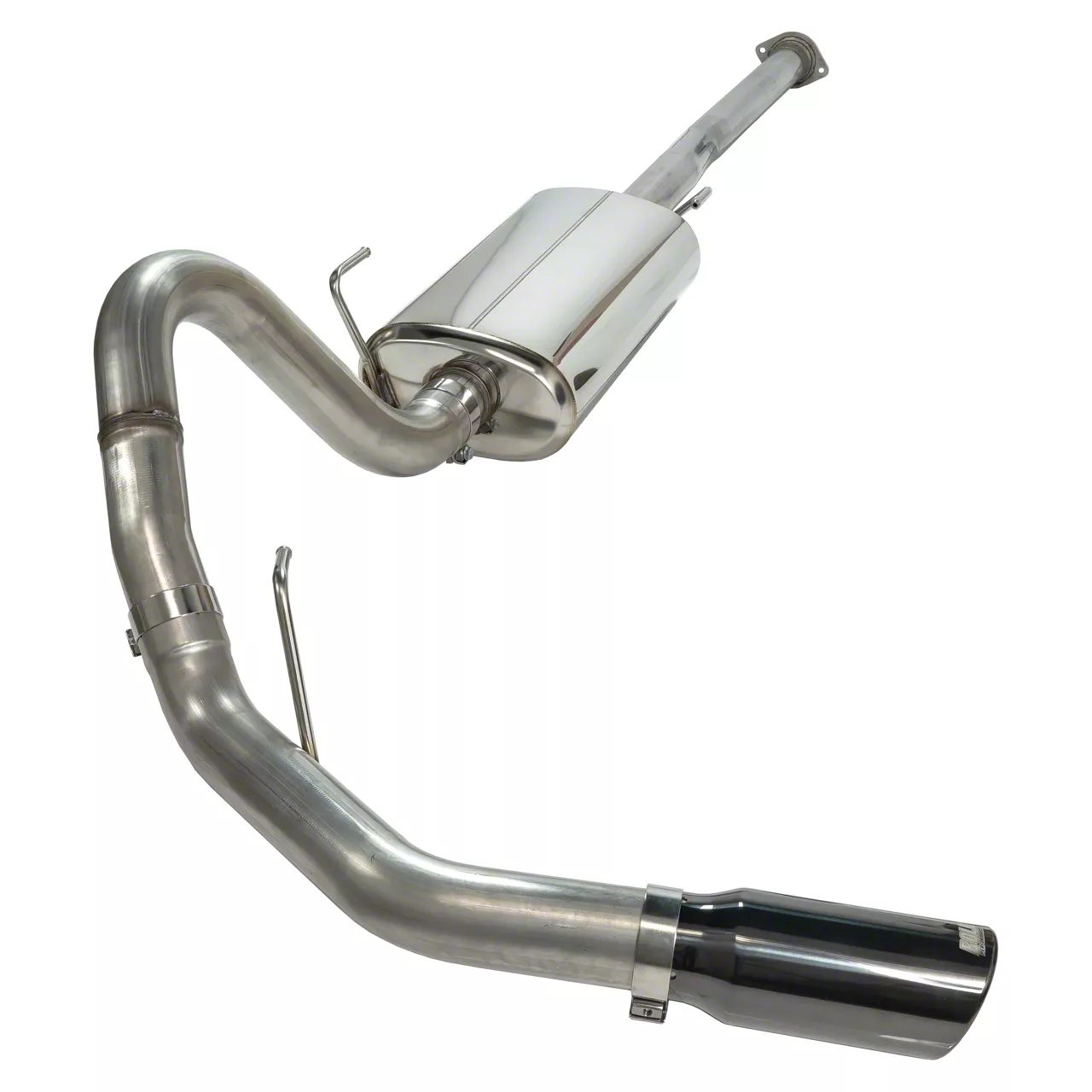 Bold Performance Single Exhaust System with Black and Polished Tip; Side Exit (15-20 5.0L F-150)
