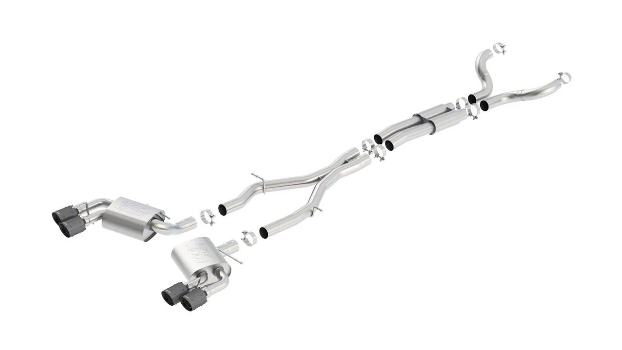 Borla ATAK Cat-Back Exhaust with Black Carbon Fiber Tips (16-24 Camaro SS Coupe w/ NPP Dual Mode Exhaust or Quad Exhaust)