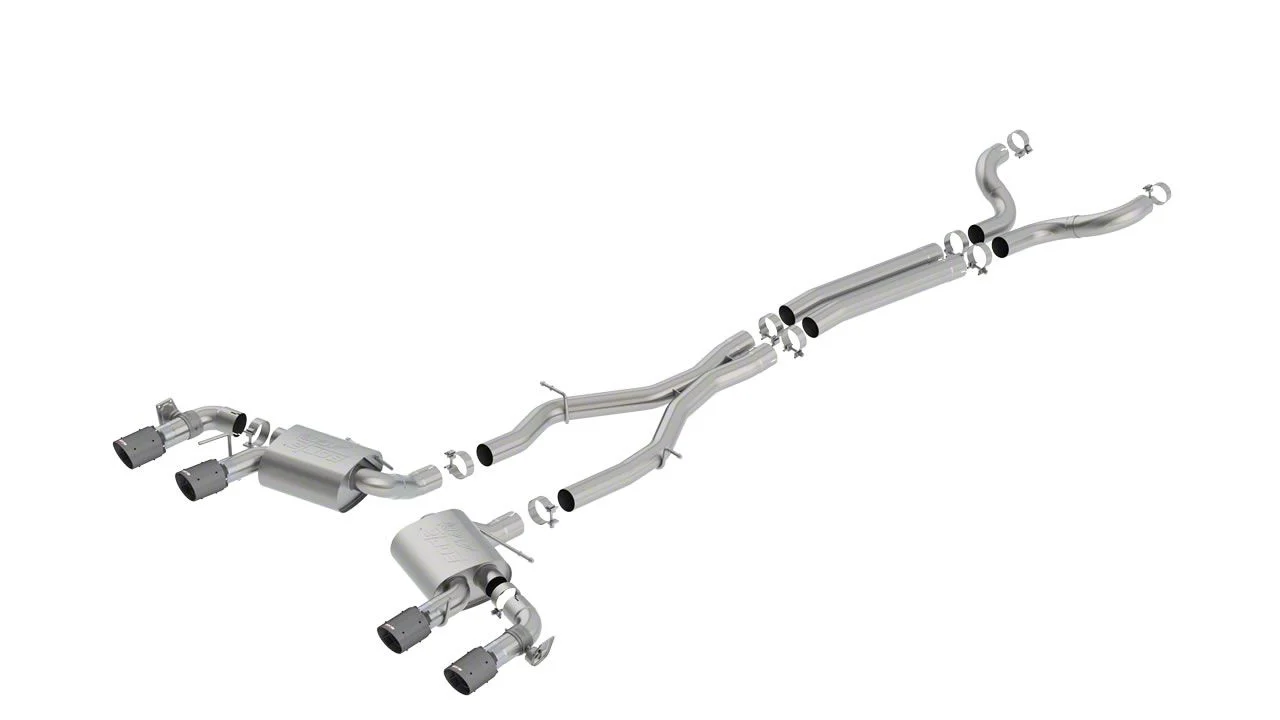 Borla ATAK Cat-Back Exhaust with Black Carbon Fiber Tips (17-24 Camaro ZL1 Coupe w/ NPP Dual Mode Exhaust)