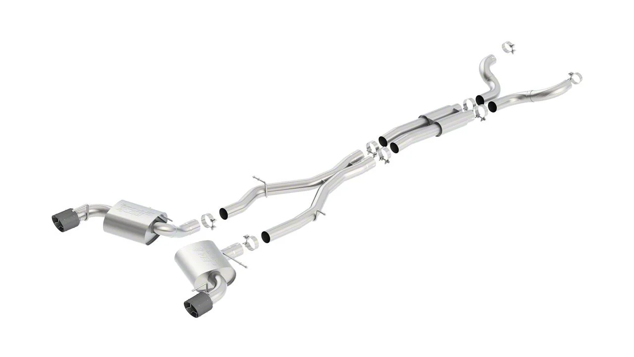 Borla S-Type Cat-Back Exhaust with Carbon Fiber Tips (16-24 Camaro SS Coupe w/o NPP Dual Mode Exhaust)