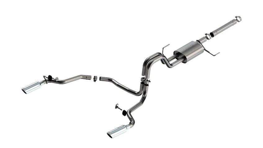 Borla S-Type Dual Exhaust System with Chrome Tips; Rear Exit (21-26 3.5L PowerBoost F-150 w/o Factory Dual Exhaust)