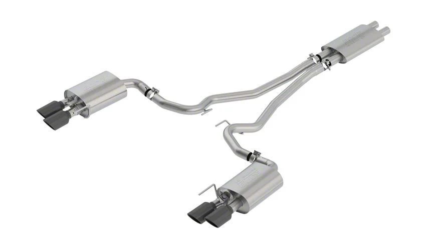 Borla Touring Cat-Back Exhaust with Black Chrome Tips; ECE Approved (18-23 Mustang GT w/ Active Exhaust)