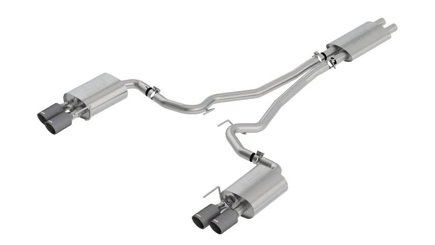 Borla Touring Cat-Back Exhaust with Carbon Fiber Tips; ECE Approved (18-23 Mustang GT w/ Active Exhaust)