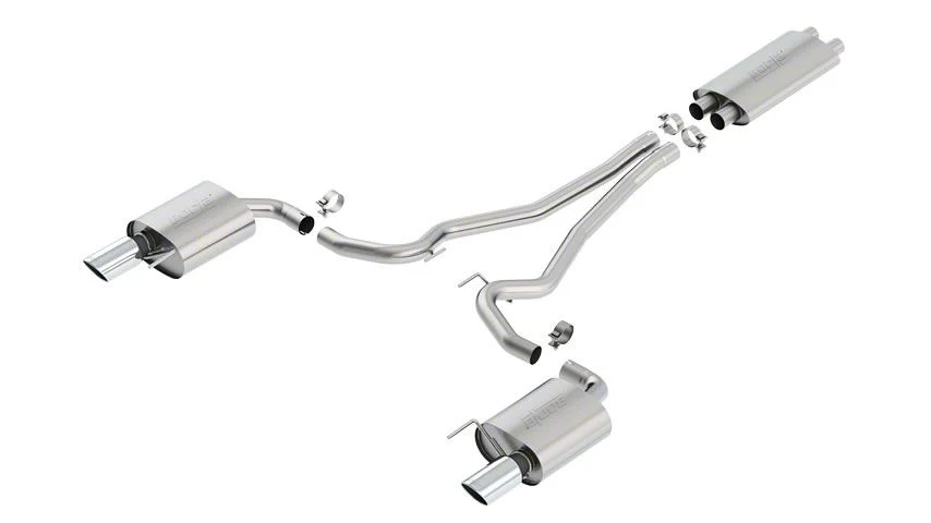 Borla Touring Cat-Back Exhaust with Chrome Tips; EC-Type Approved (15-17 Mustang GT)