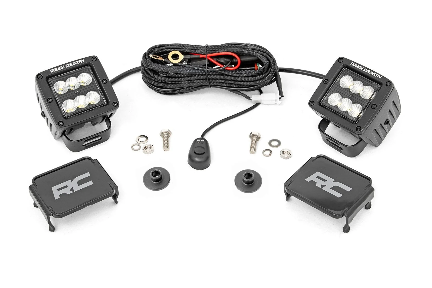 LED Ditch Light Kit - 2" Black Flood Pair, 2021+ Ford Bronco