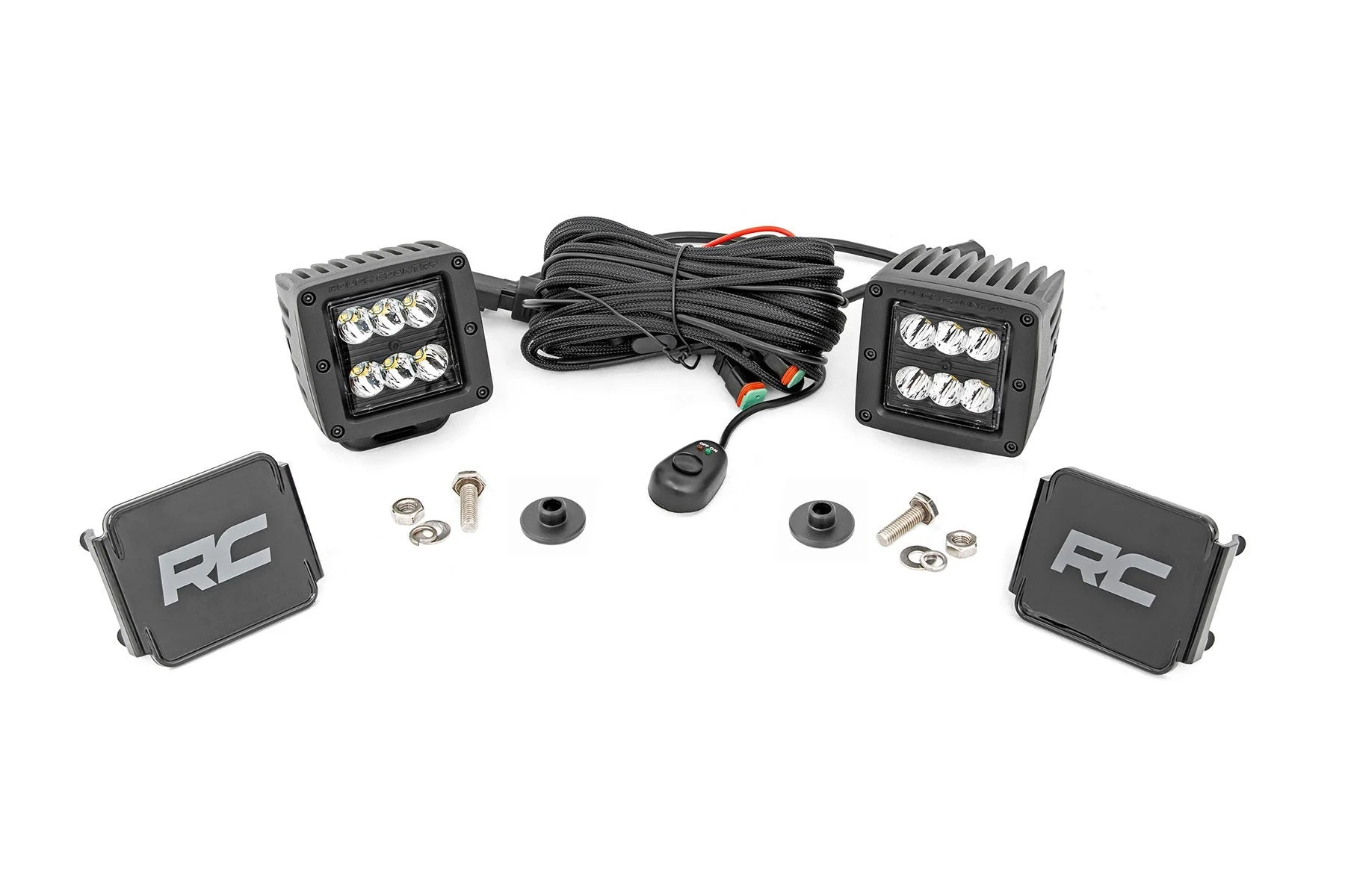 LED Ditch Light Kit - 2" Black Spot Pair, 2021+ Ford Bronco