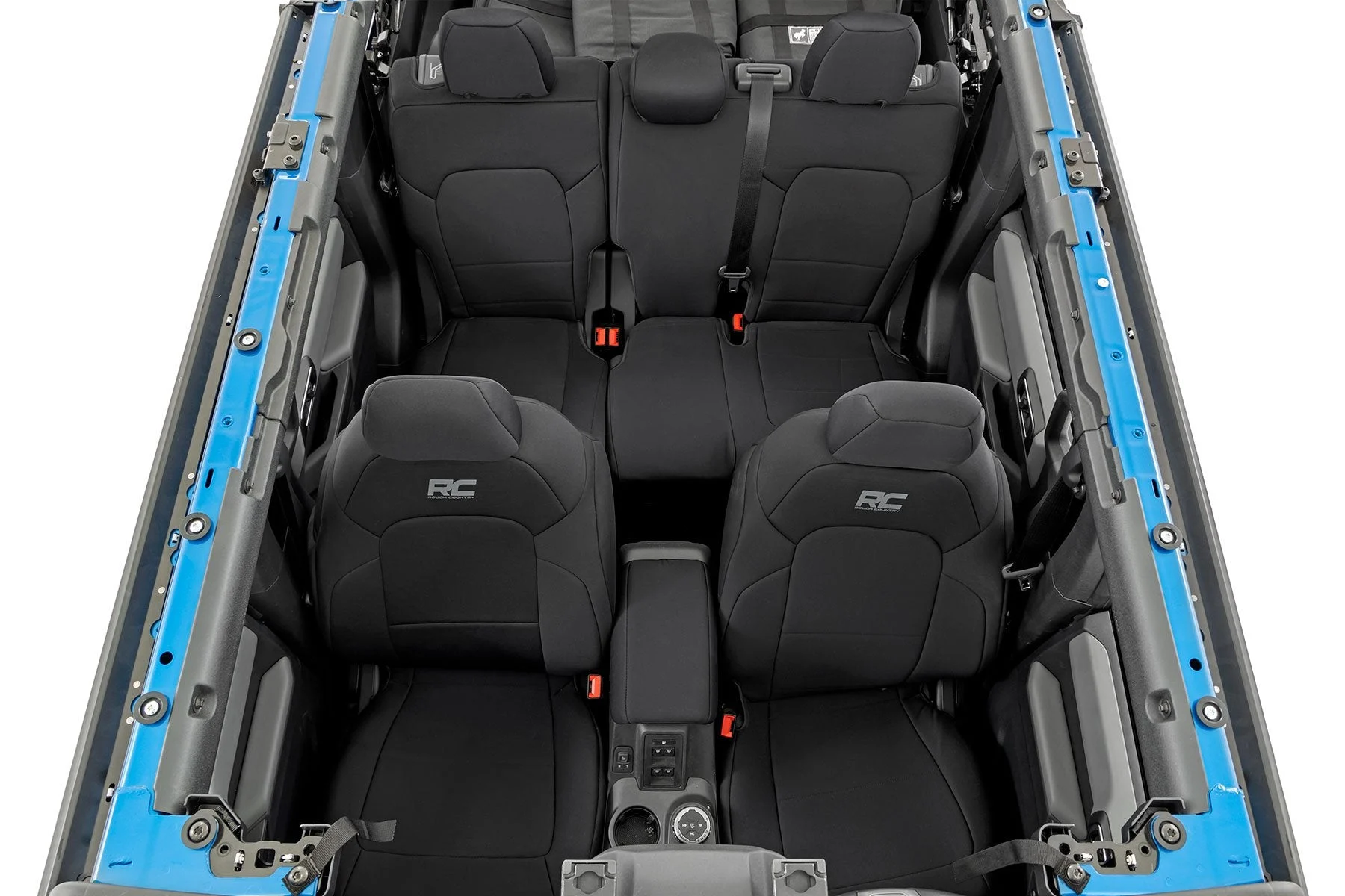 Seat Cover Set w/o Rear Folding Armest, Front & Rear, 4 Door, 2021+ Ford Bronco