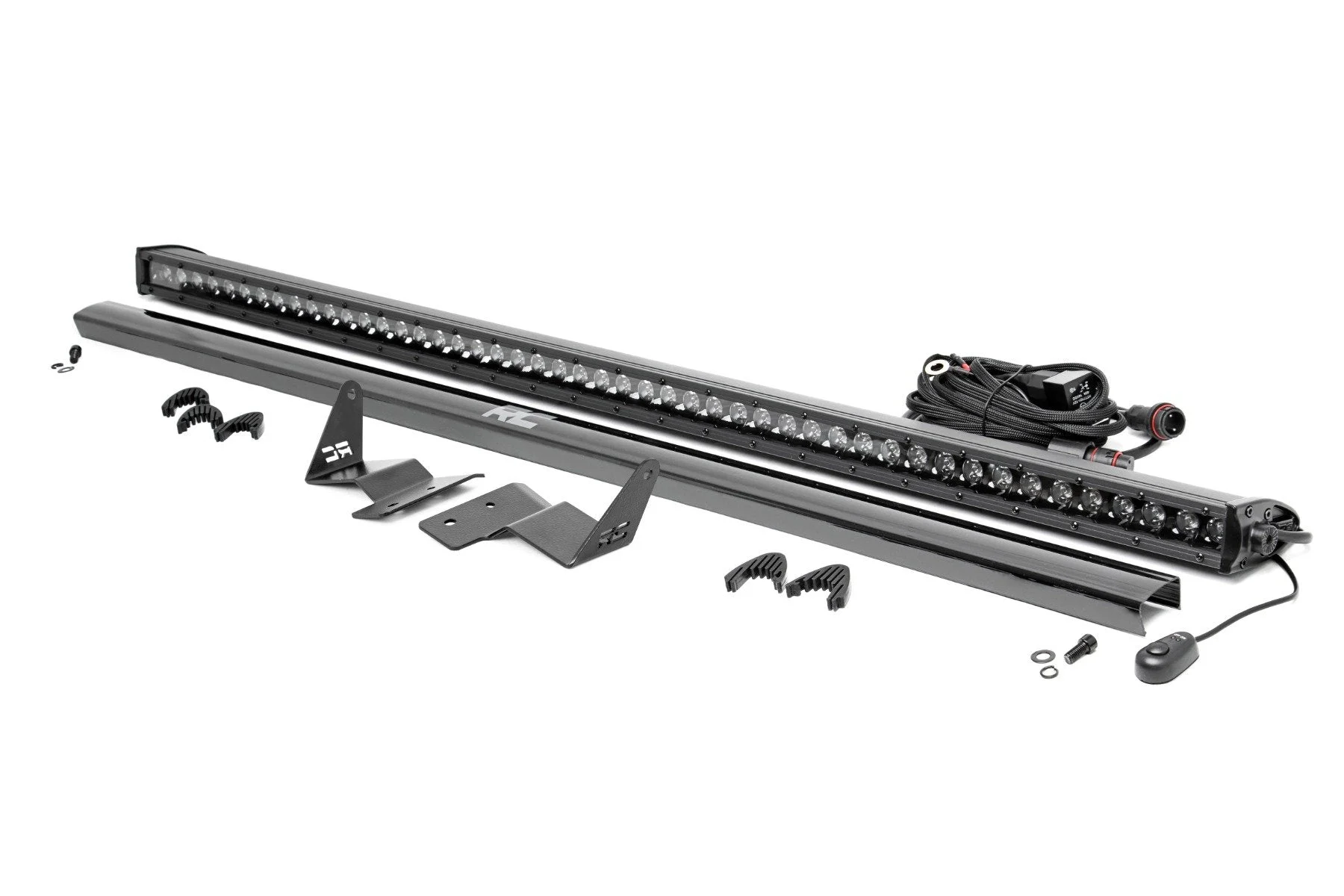 50" LED Light Kit, Upper Windshield, Black Single Row, 2021+ Ford Bronco