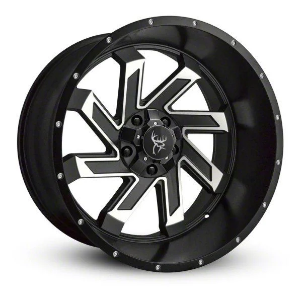 Buck Commander SAW Gloss Black Milled Face 8-Lug Wheel; 22x10; -10mm Offset (11-14 Sierra 3500 HD SRW)