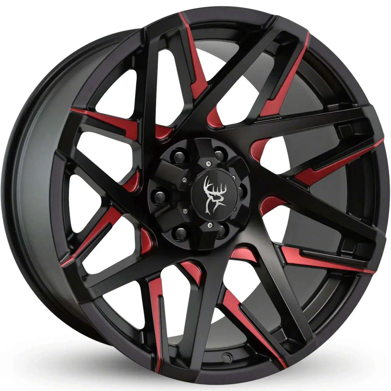 Buck Commander Canyon Satin Black Milled Face with Red Clear 6-Lug Wheel; 20x9; 0mm Offset (07-14 Tahoe)