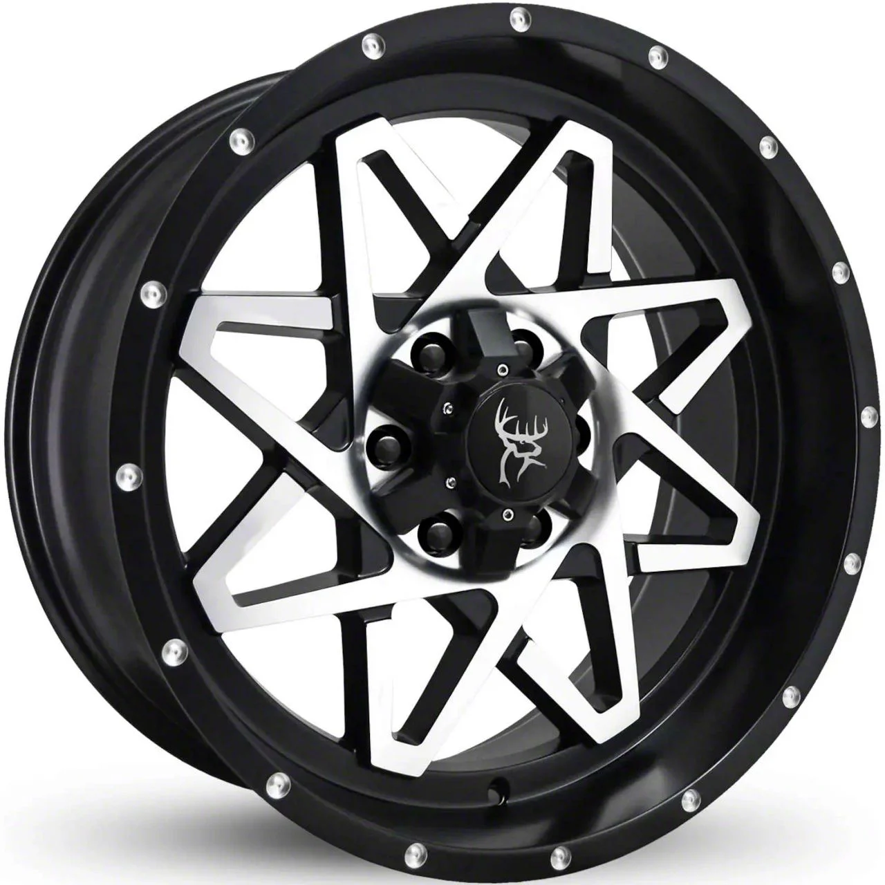 Buck Commander Gridlock Satin Black Machined Face 6-Lug Wheel; 20x9; -10mm Offset (07-14 Tahoe)