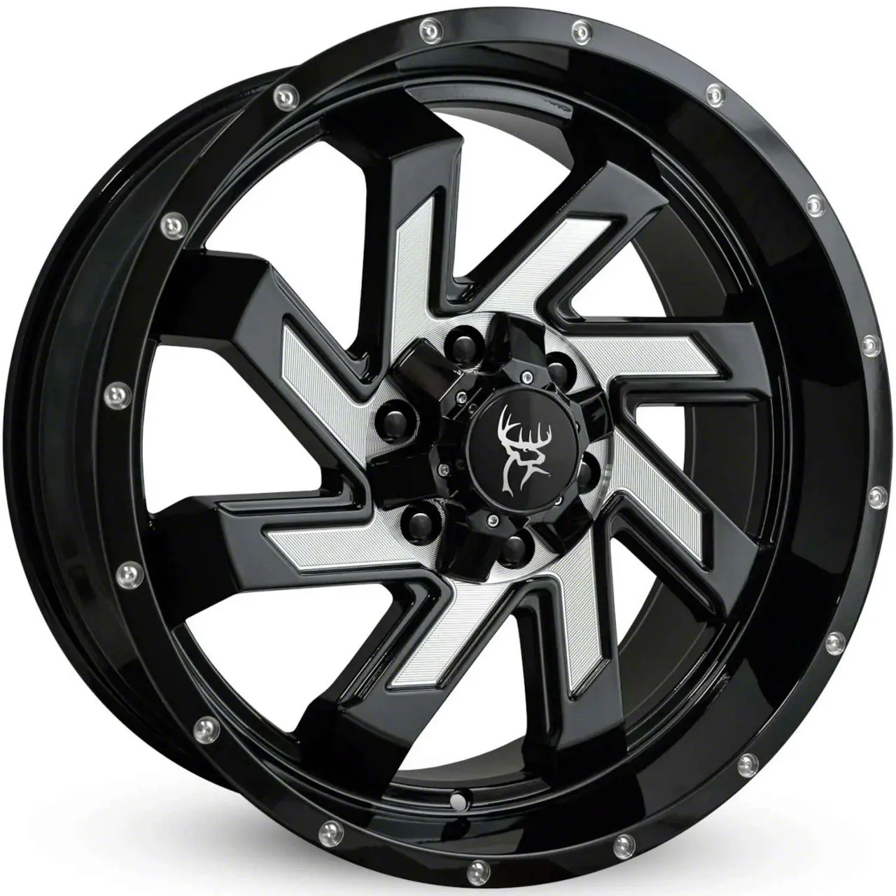 Buck Commander SAW Gloss Black Milled Edges 6-Lug Wheel; 22x10; -10mm Offset (07-14 Tahoe)