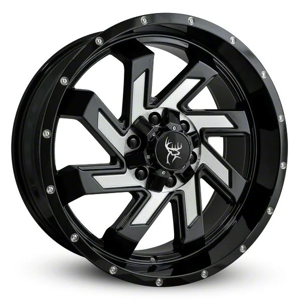 Buck Commander SAW Gloss Black Milled Face 6-Lug Wheel; 22x12; -44mm Offset (09-14 F-150)