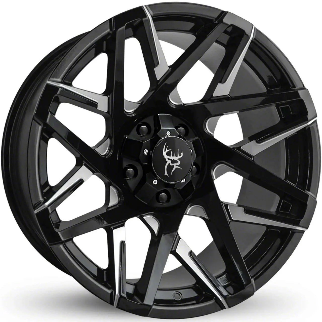 Buck Commander Canyon Gloss Black Milled Face 6-Lug Wheel; 20x9; 0mm Offset (15-20 Tahoe)