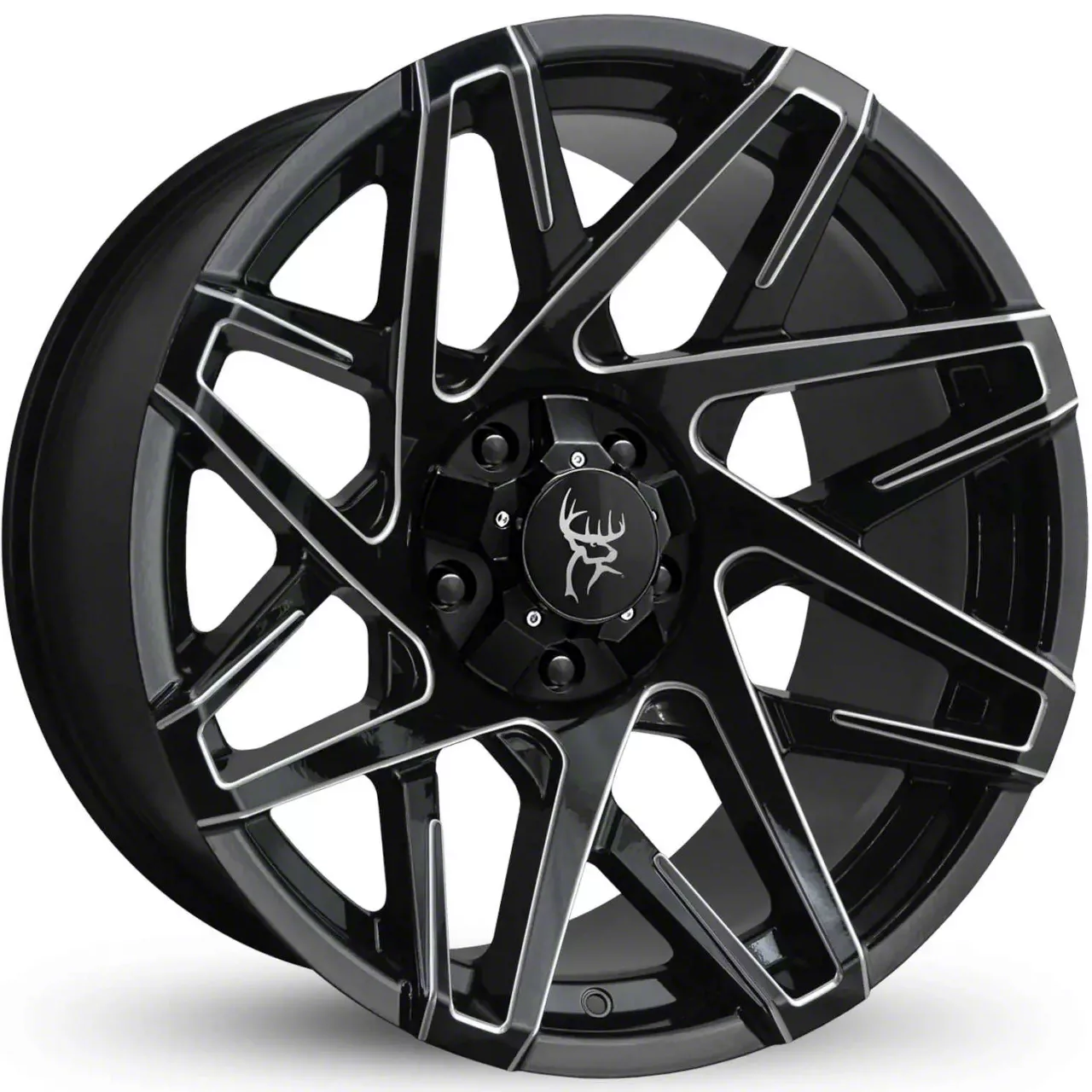 Buck Commander Canyon Gloss Black Milled Edges 6-Lug Wheel; 20x9; 0mm Offset (15-20 Yukon)