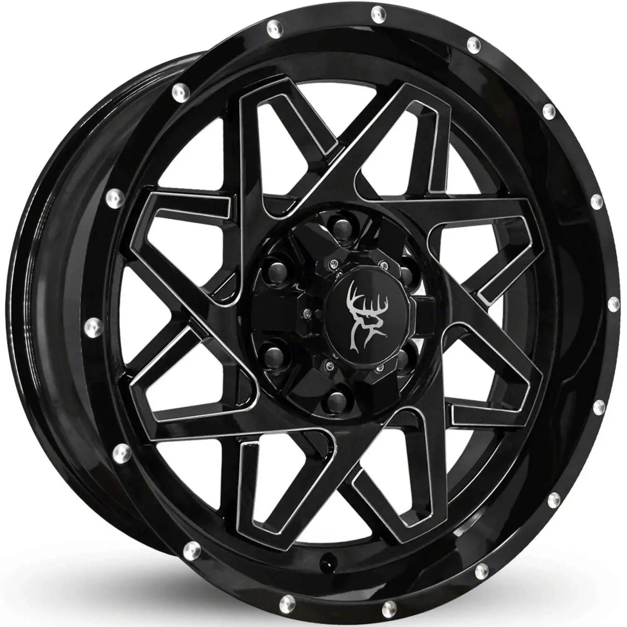 Buck Commander Gridlock Gloss Black with Milling 6-Lug Wheel; 20x10; -40mm Offset (15-20 Yukon)