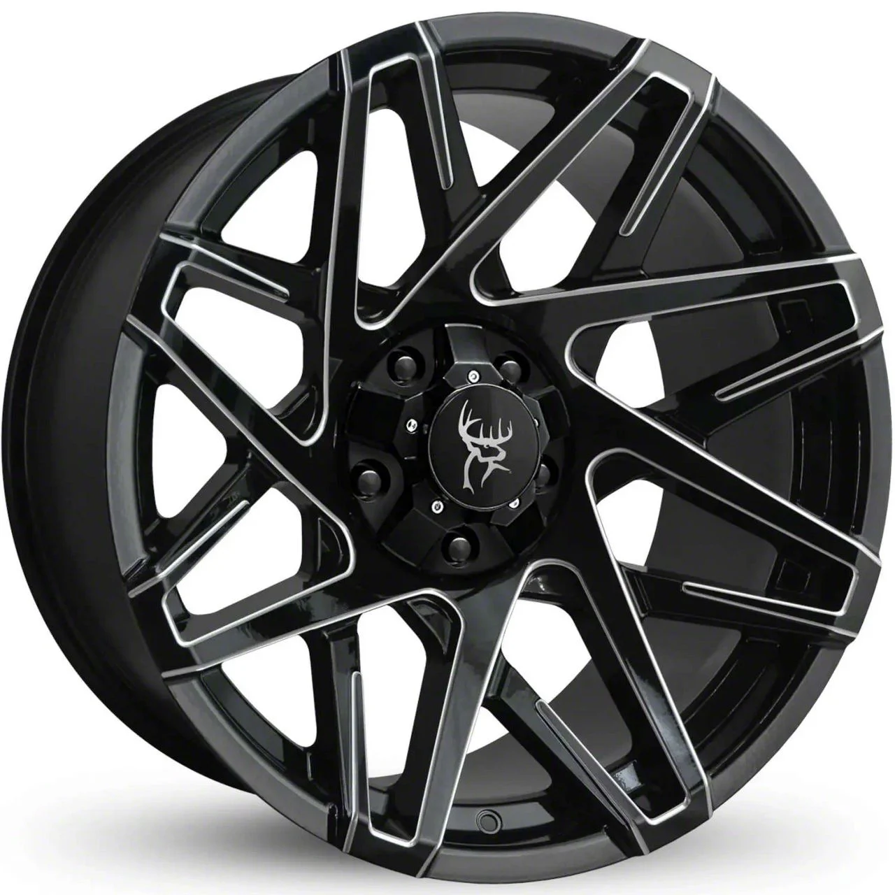 Buck Commander Canyon Gloss Black Milled Edges 6-Lug Wheel; 20x10; -25mm Offset (21-26 Yukon)