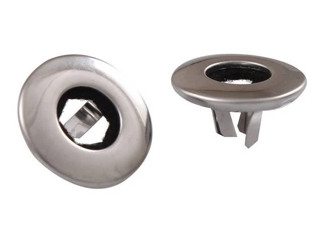 Door Lock Knob Ferrule, chrome w/ rubber / felt insulator, 1 1/32 inch o.d., reproduction